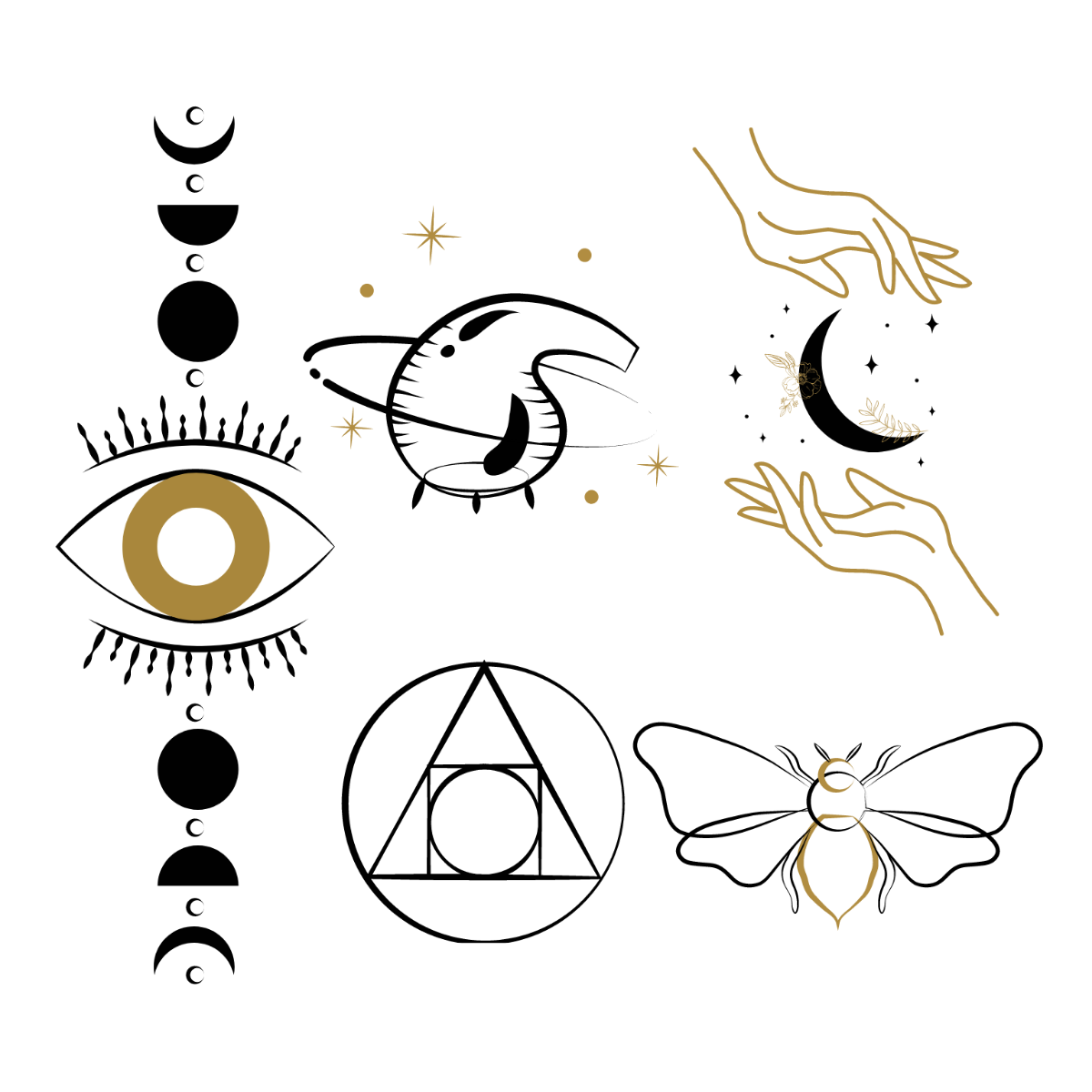 Free Alchemy Tattoo Vector Template