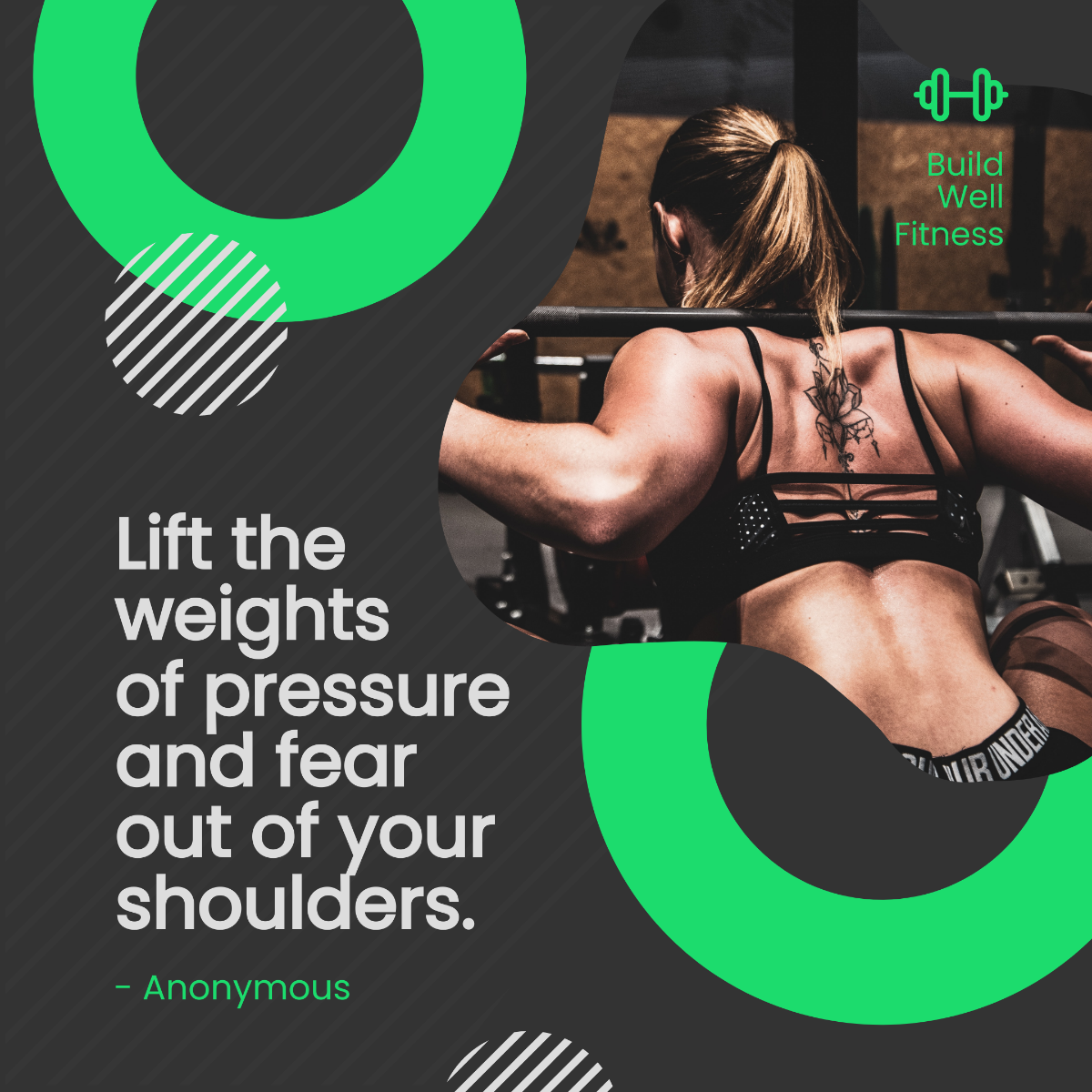 Weightlifting Quote Post, Instagram, Facebook Template