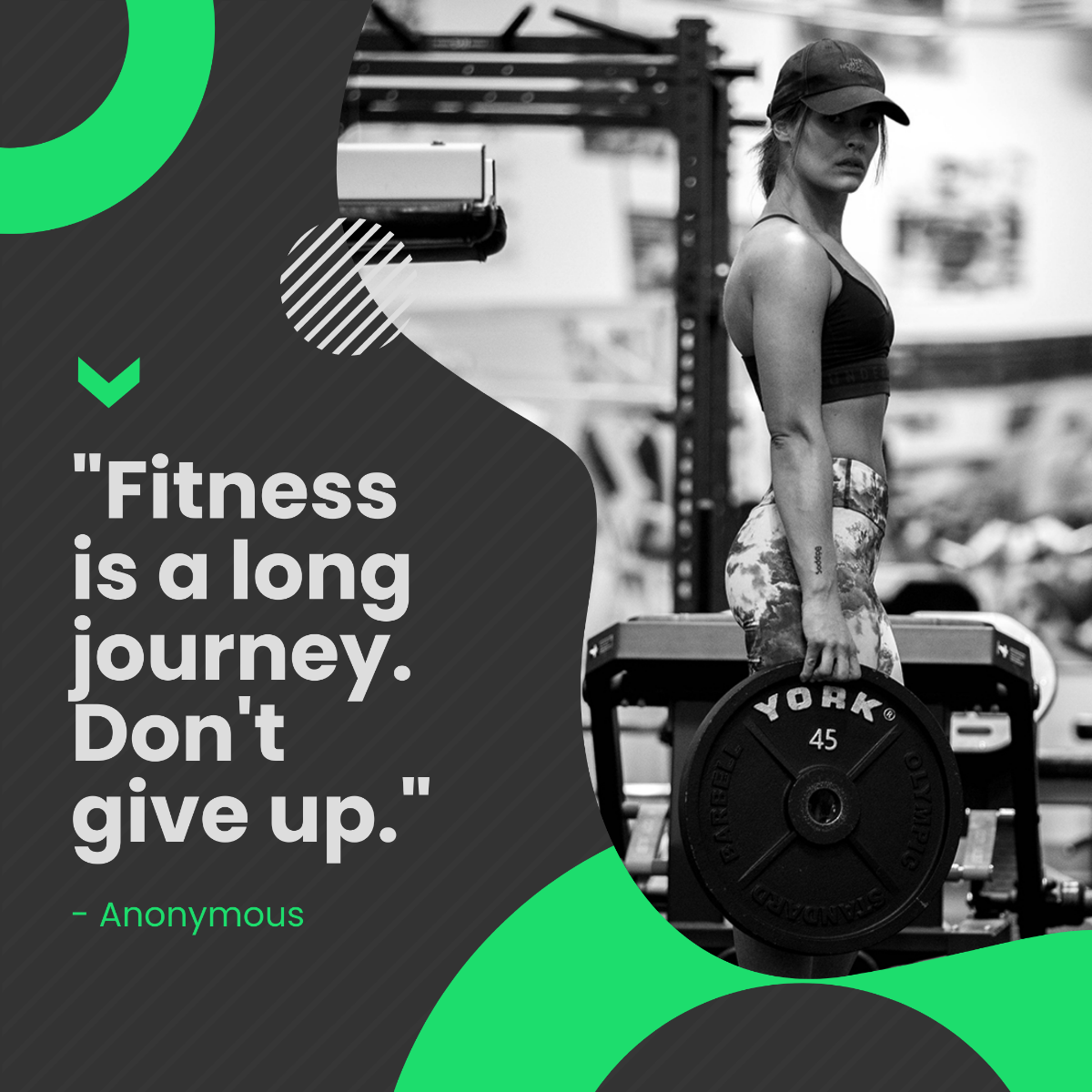 Fitness Social Quote Post, Instagram, Facebook Template