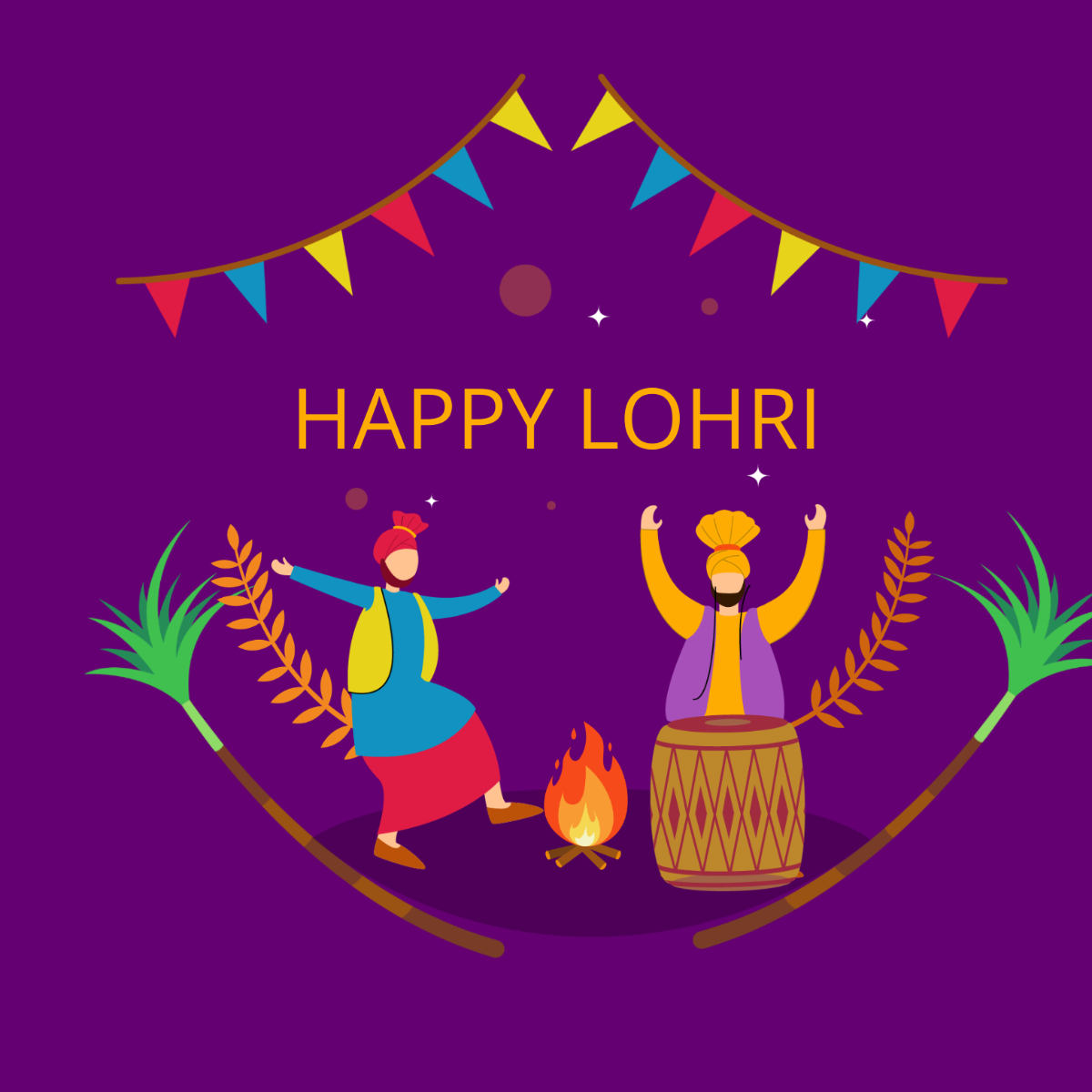 Animated Lohri Vector