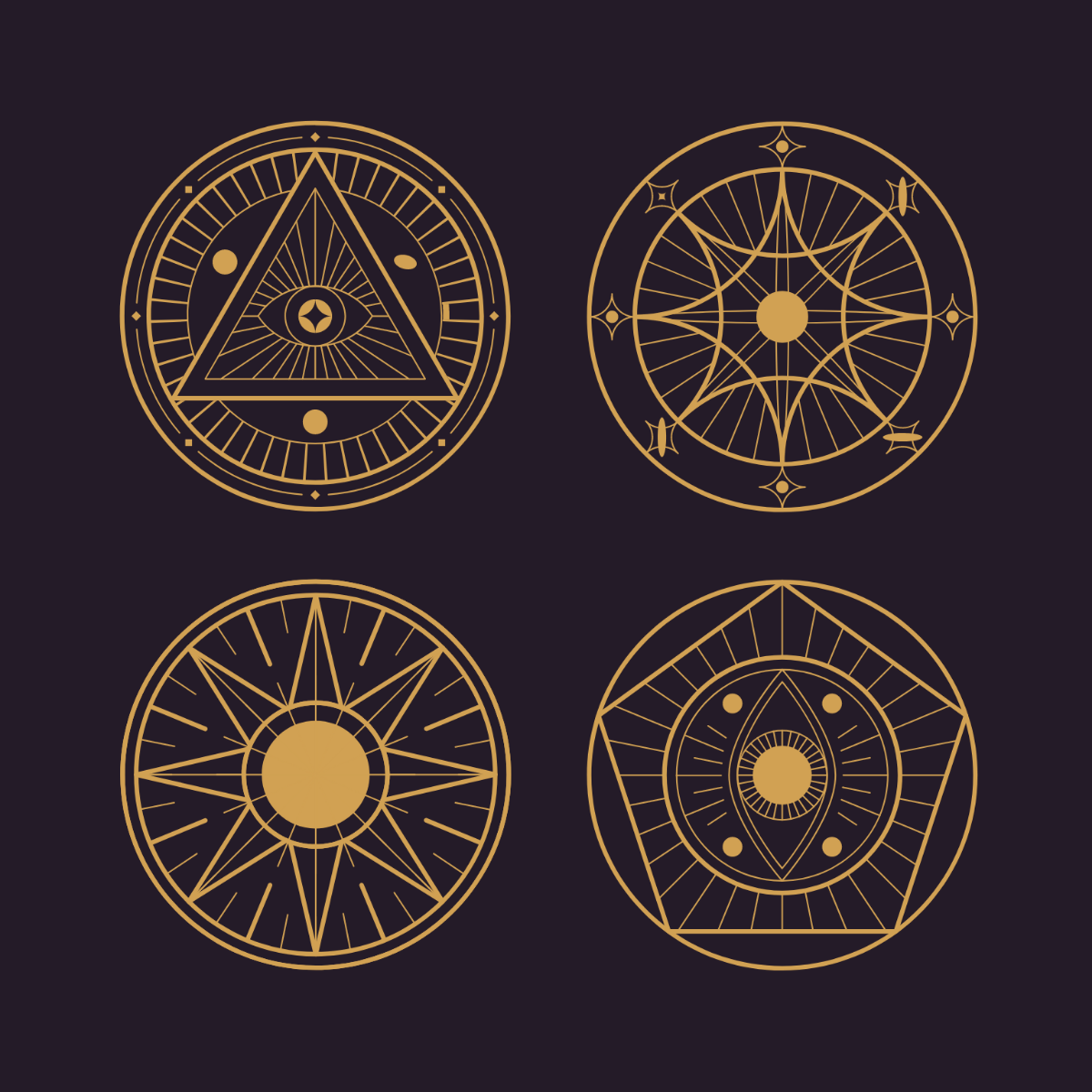 Engraving Alchemy Vector Template