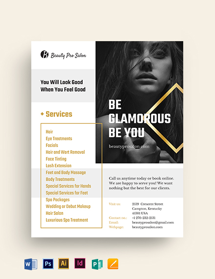 Hair Salon and Beauty Care Flyer Template - Download in Word, Google ...