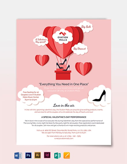 valentines day flyer template