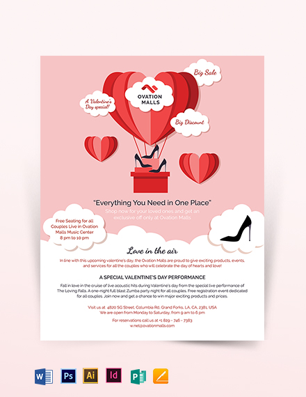 valentines day flyer template download