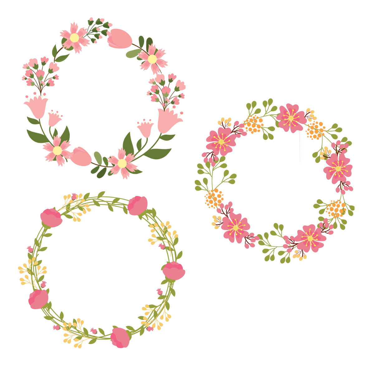 Free Flower Circle Vector Template