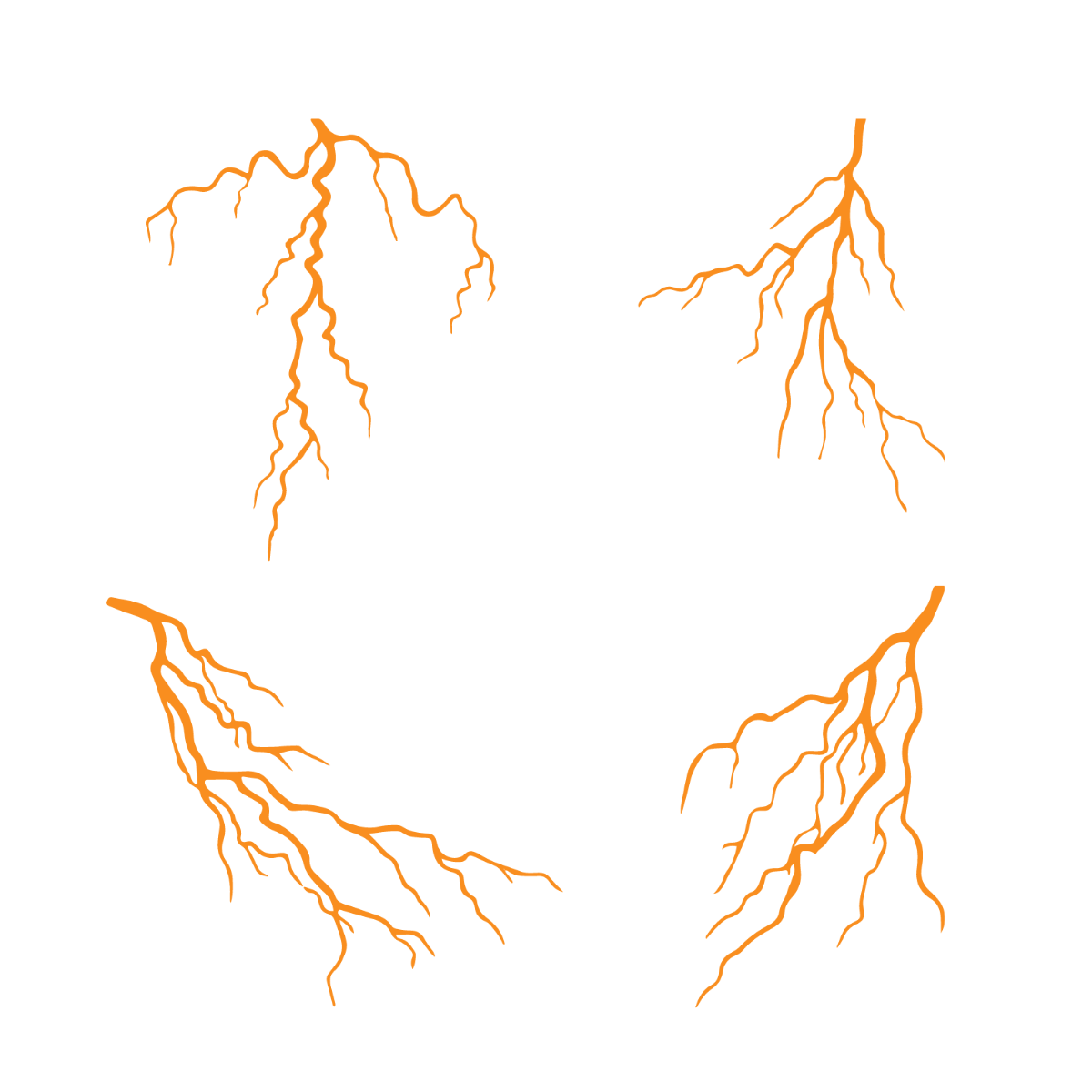Orange Lightning Vector Template