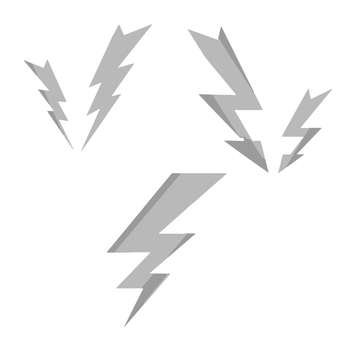 Silver Lightning Bolt Vector Template