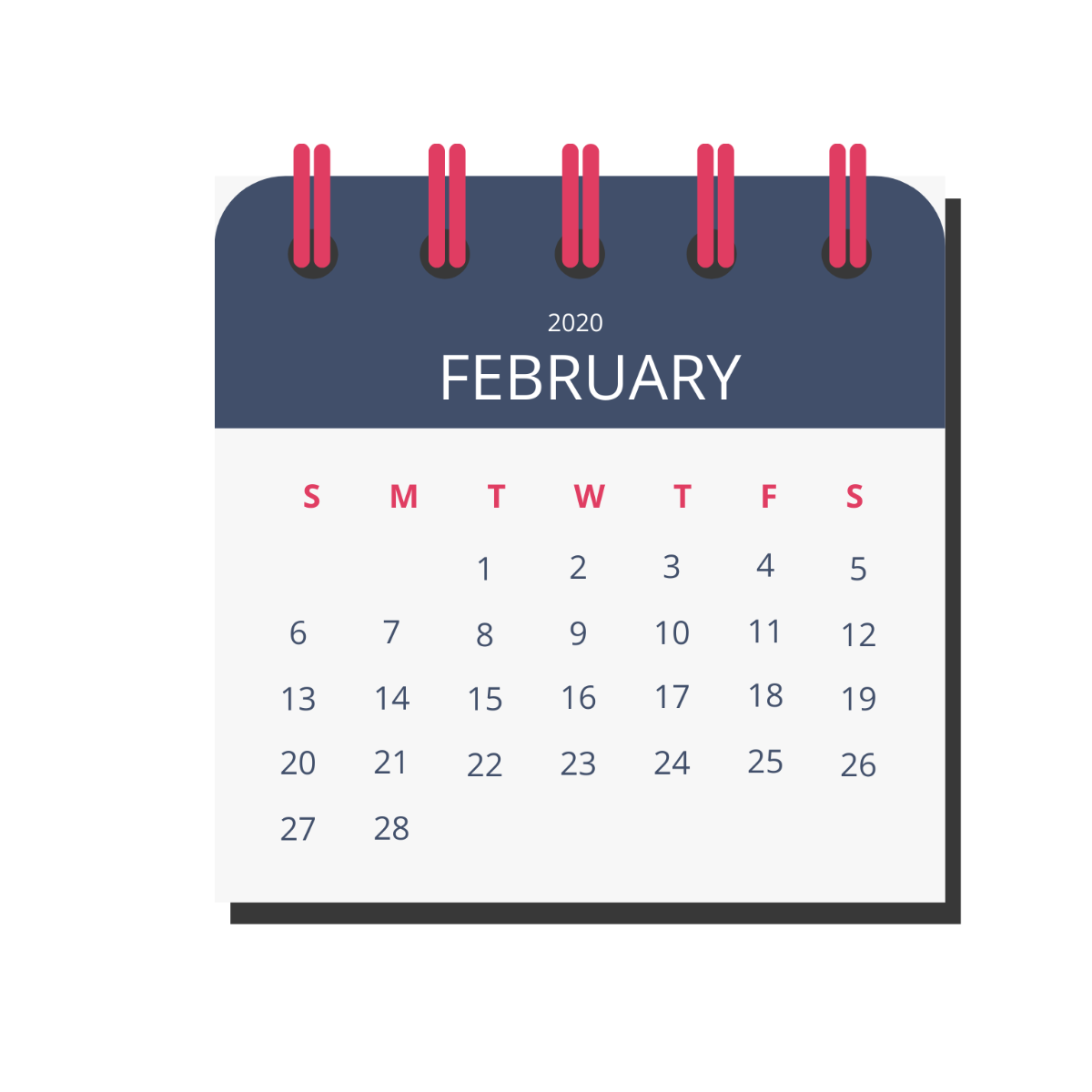 February 2022 Calendar Icon Vector Template