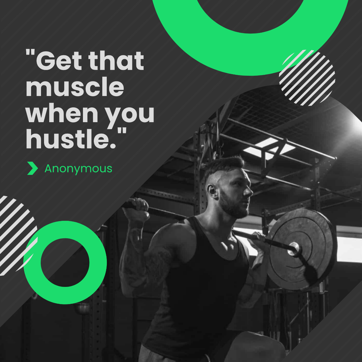 Muscle Quote Post, Instagram, Facebook Template