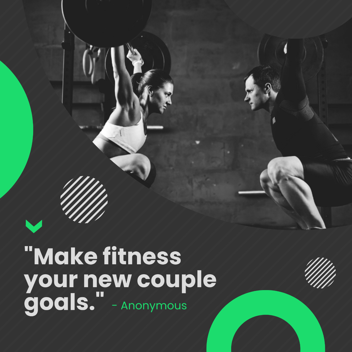 Free Couple Fitness Quote Post, Instagram, Facebook Template
