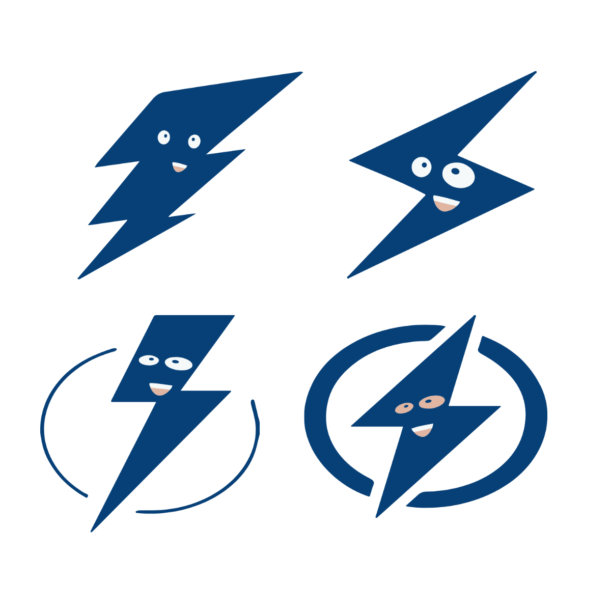 Cartoon Blue Lightning Vector Template