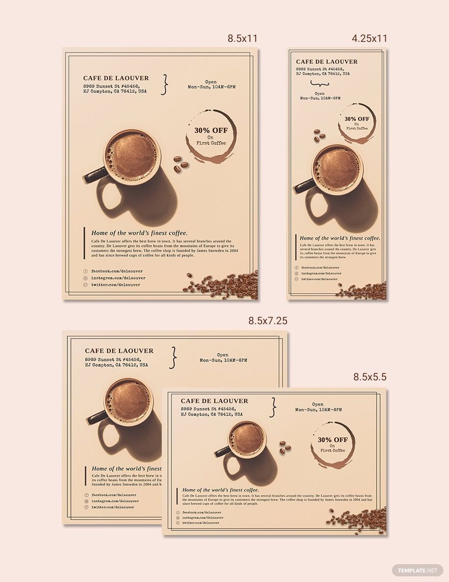 Simple Coffee Shop Magazine Ads Template