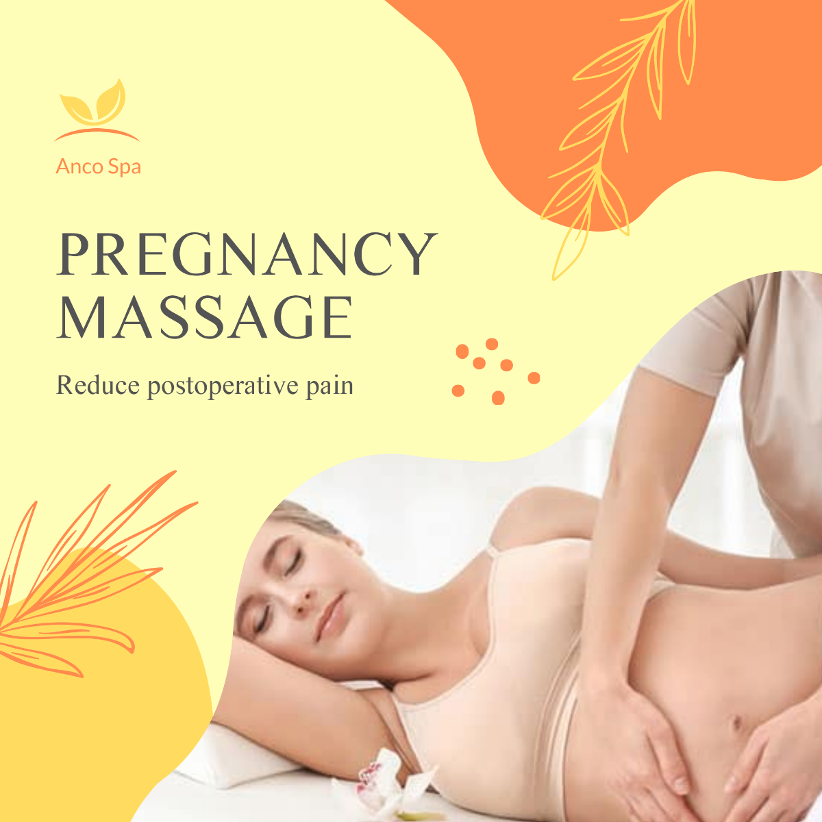 Free Pregnancy Massage Post, Facebook, Instagram Template