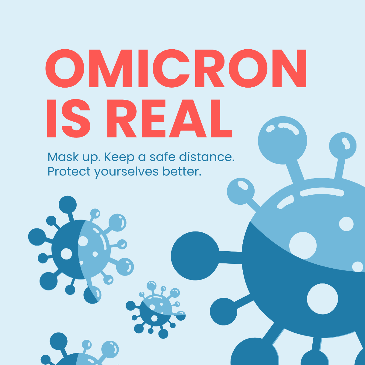 Free Omicron Awareness Instagram Post Template