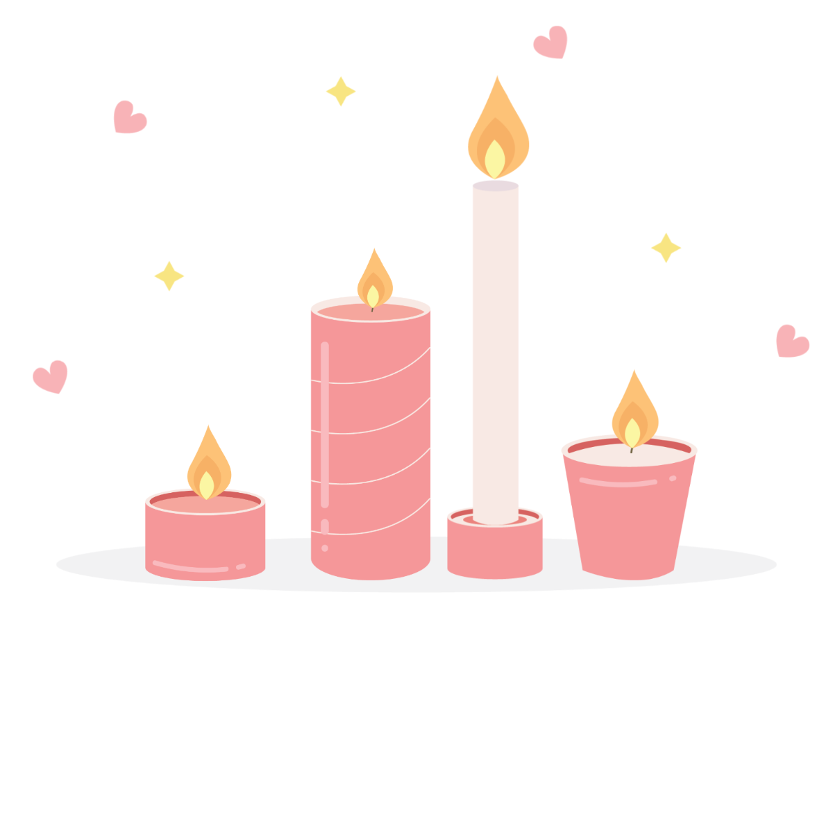 Valentines Day Candle Vector