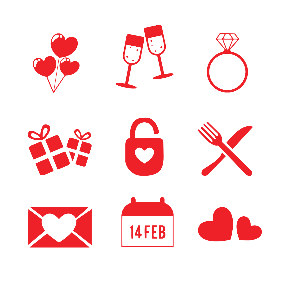 Valentines Day Icon Vector Template