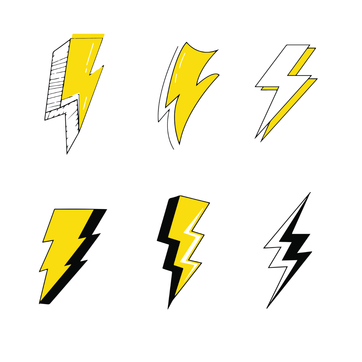 Comic Lightning Vector Template
