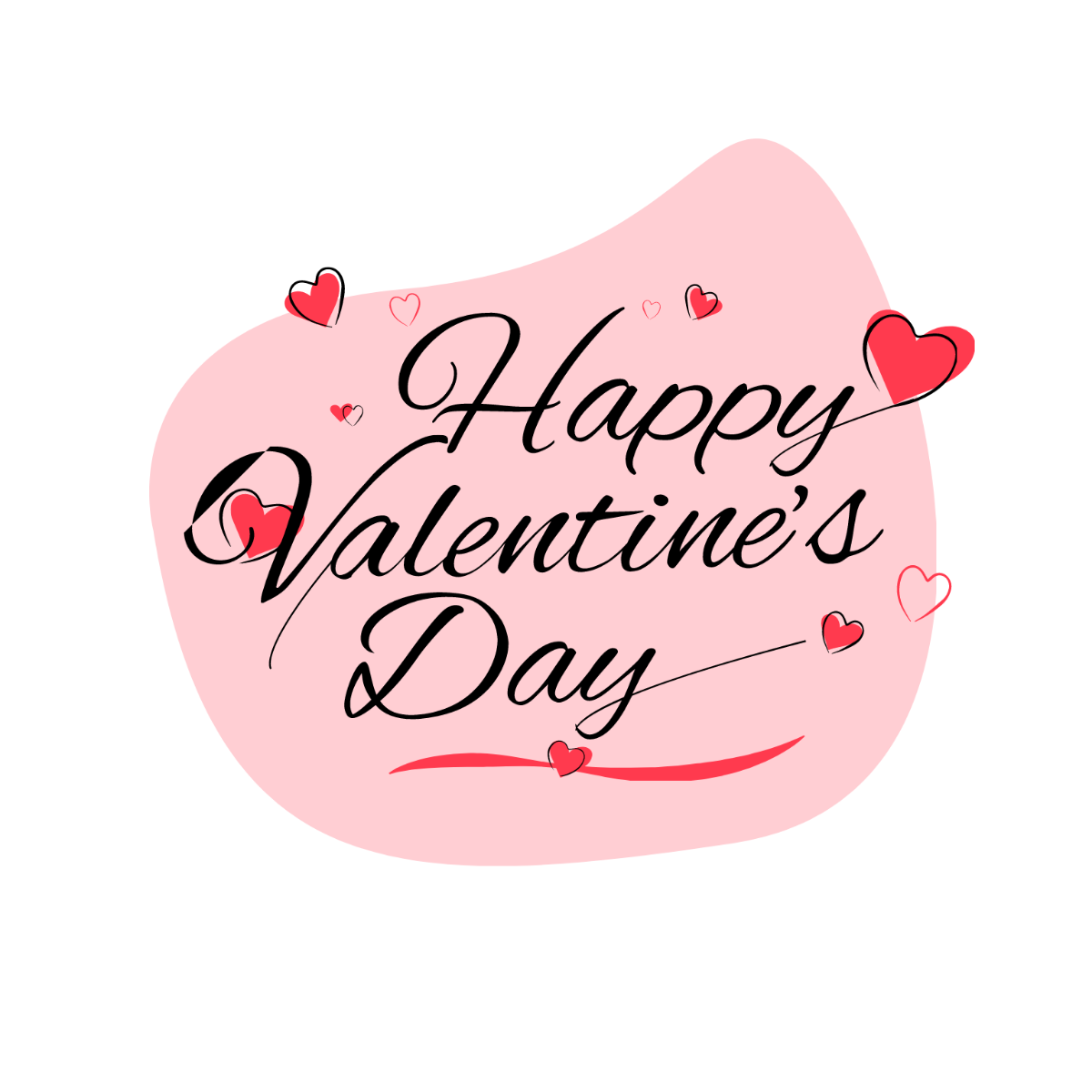 Valentines Day Lettering Vector Template