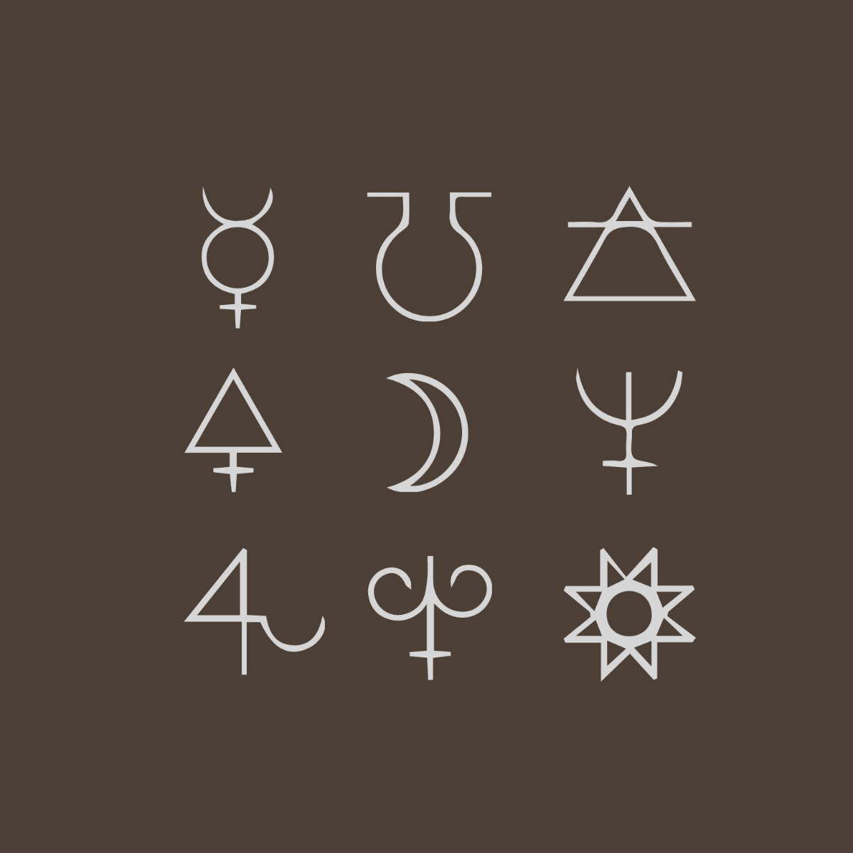 Basic Alchemy Symbols Vector Template