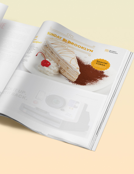 Editable  Restaurant Magazine Ads Template