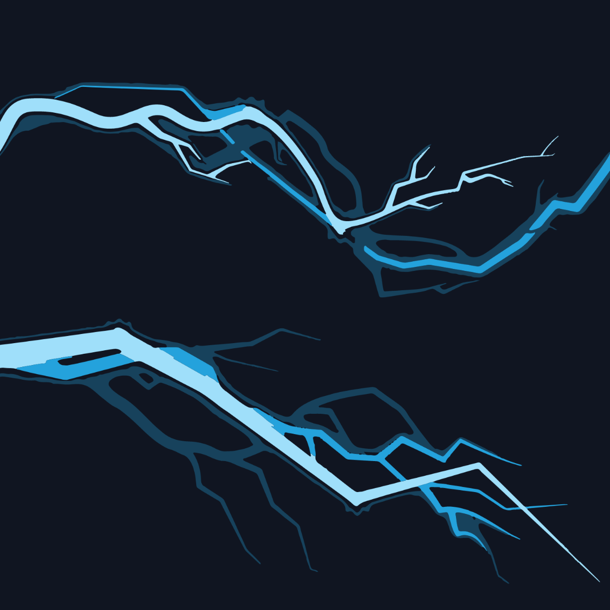 Curved Lightning Vector Template