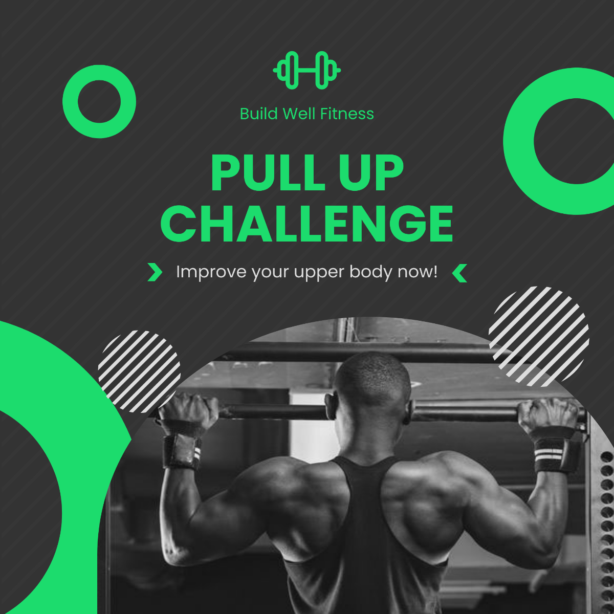 Pull Up Challenge Post, Instagram, Facebook Template