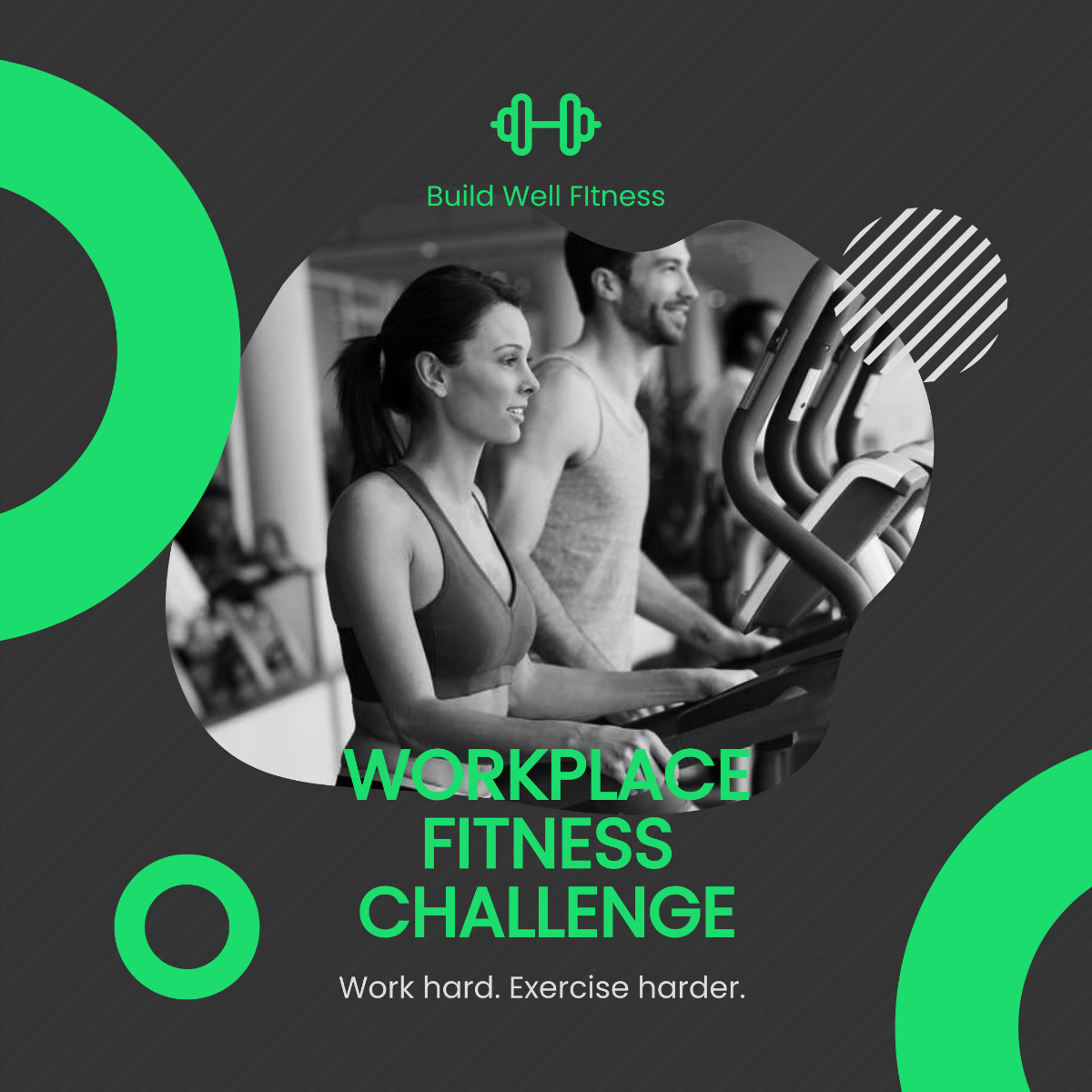 Free Workplace Fitness Challenge Post, Instagram, Facebook Template