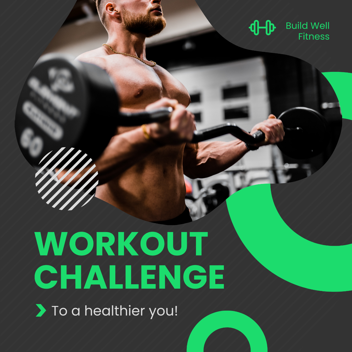 Workout Challenge Post, Instagram, Facebook Template