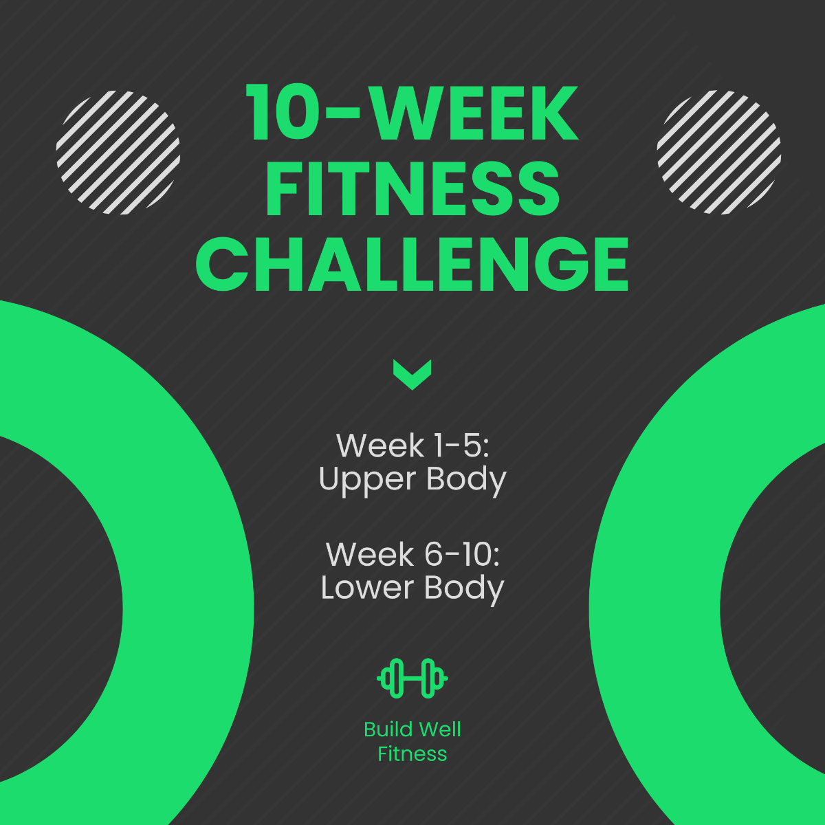 10 Week Fitness Challenge Post, Instagram, Facebook Template