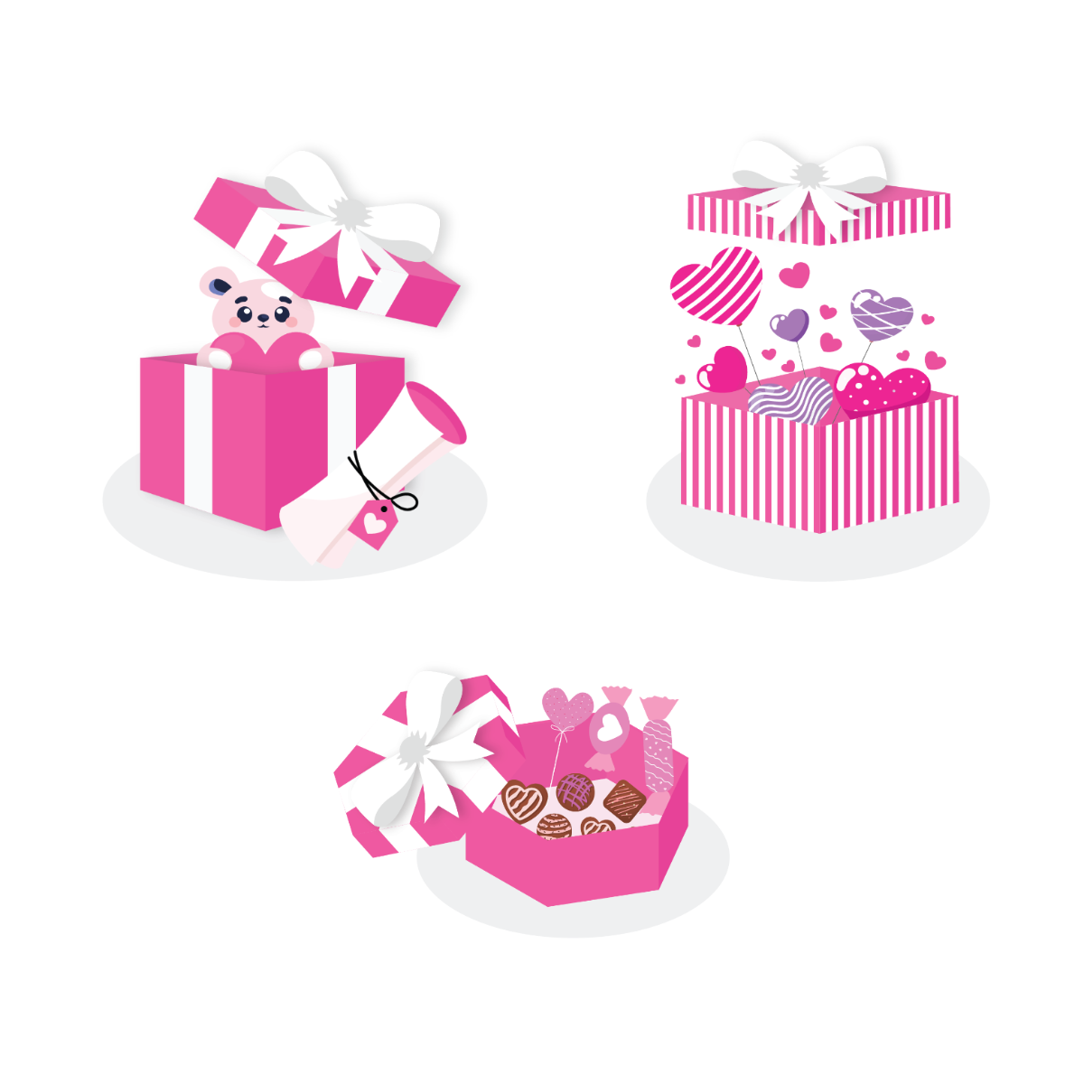 Valentines Day Gift Vector Template
