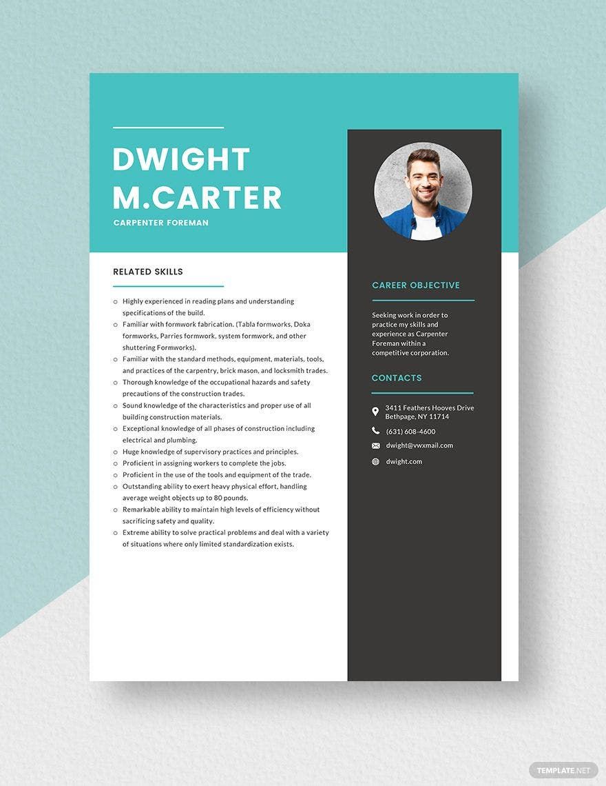 Civil Foreman Resume Download In Word Apple Pages Template