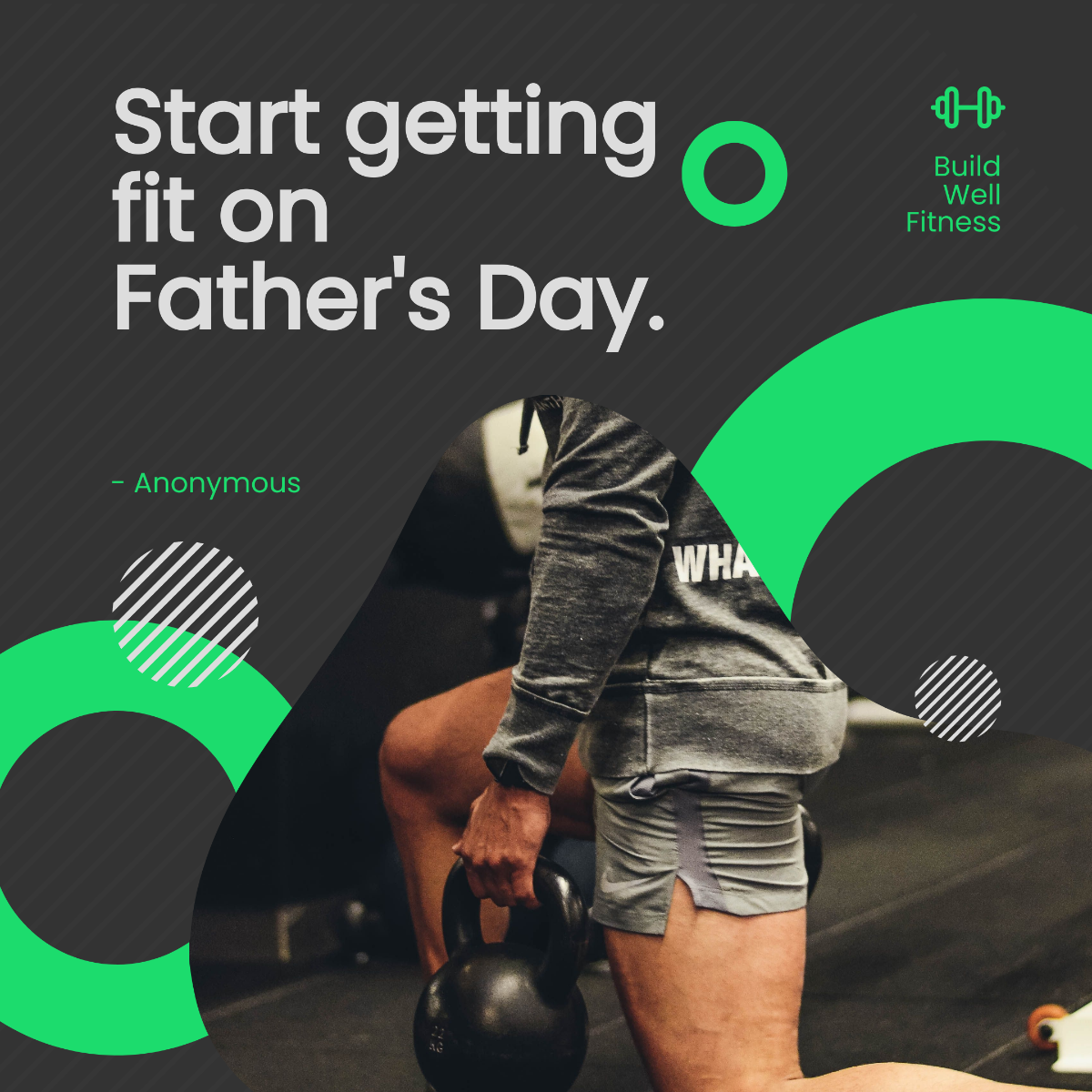 Free Fathers Day Fitness Quote Post, Instagram, Facebook Template