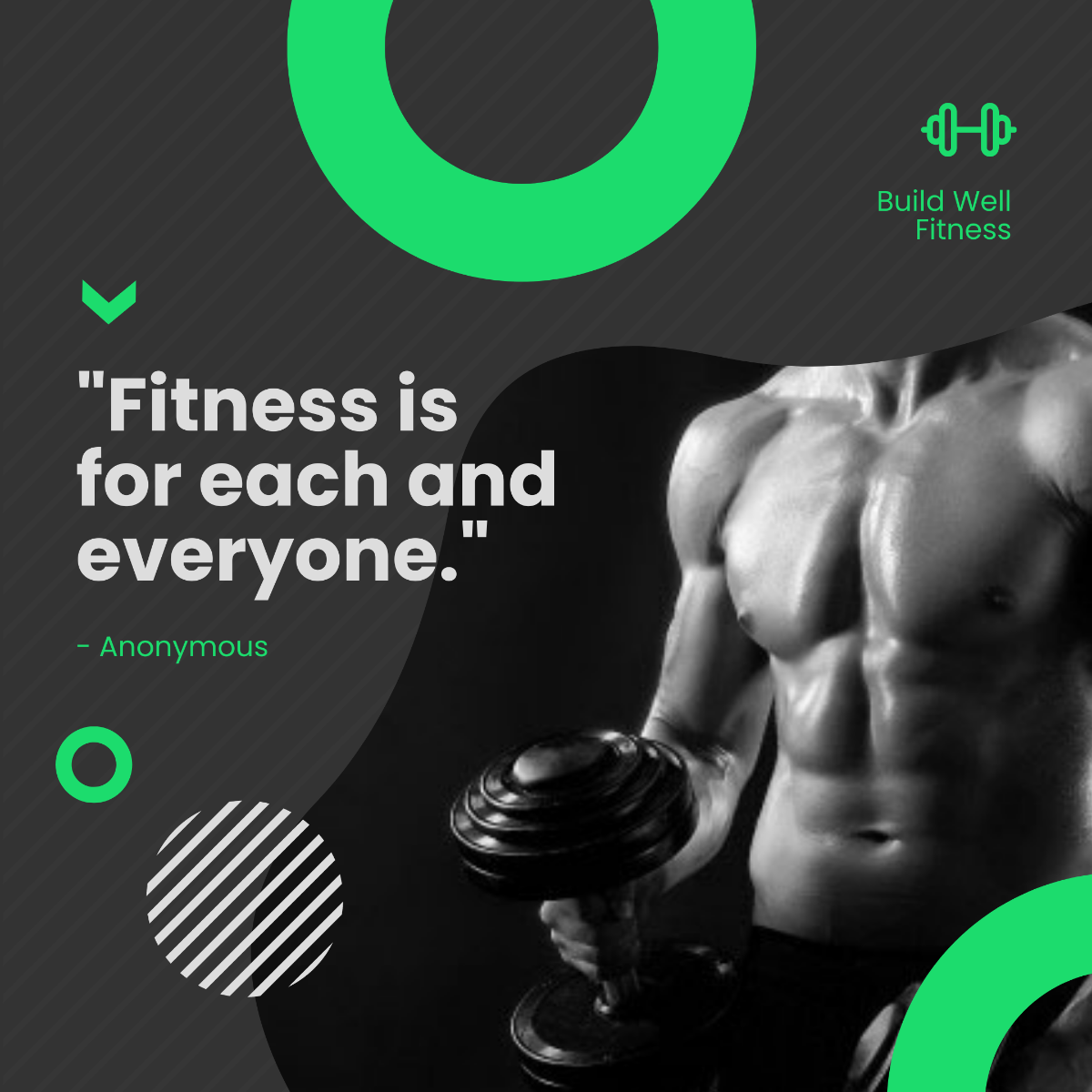Fitness Promotion Quote Post, Instagram, Facebook Template
