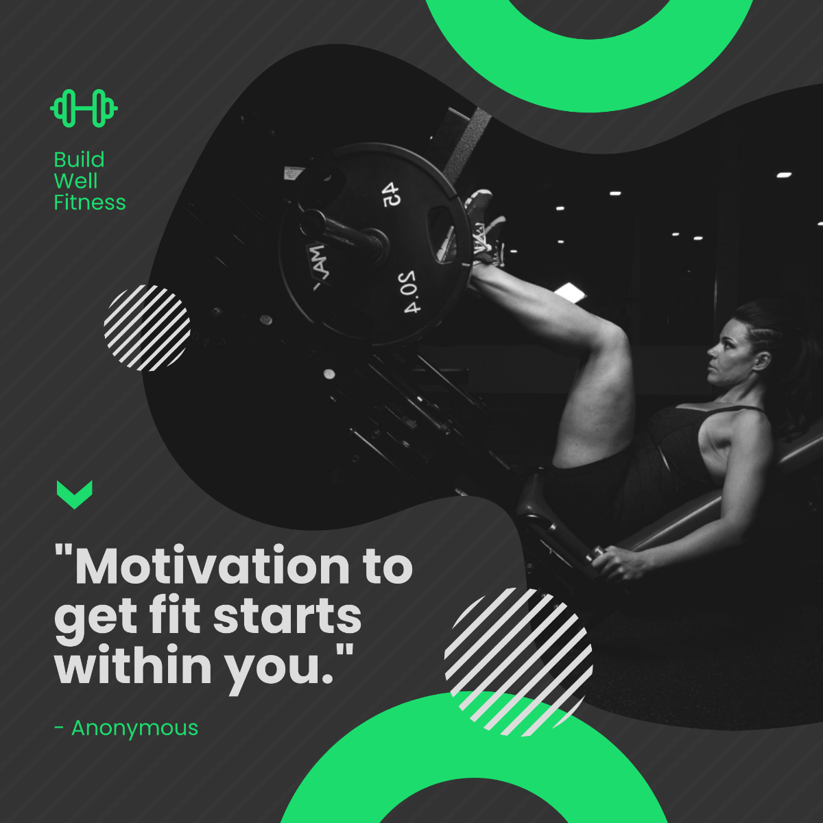Free Self Motivation Fitness Quote Post, Instagram, Facebook Template