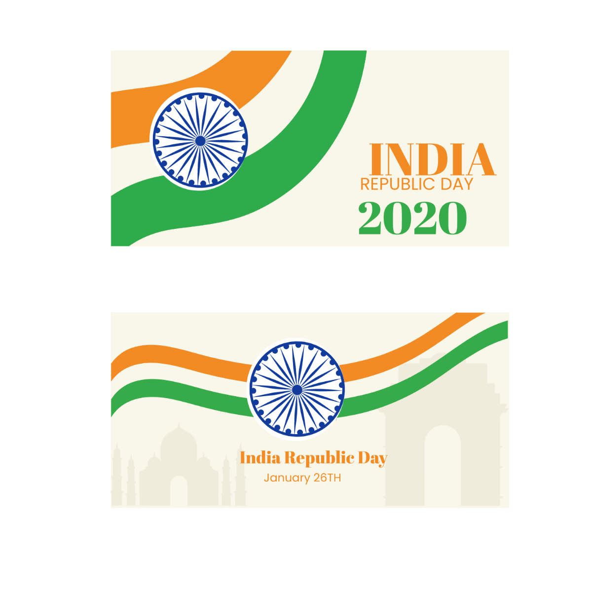 Happy Republic Day Banner Vector Template