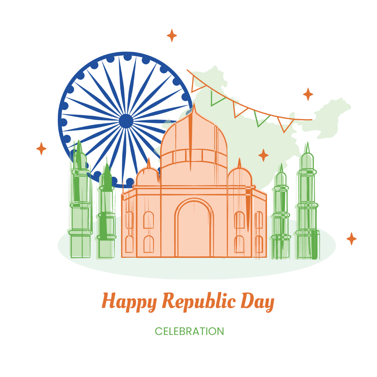 Republic Day Celebration Vector Template