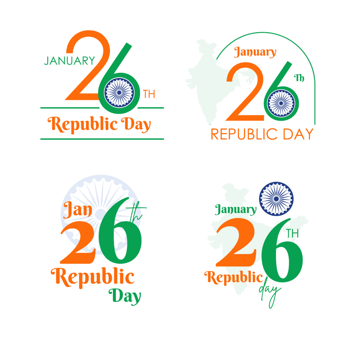 26th January Republic Day Vector Template