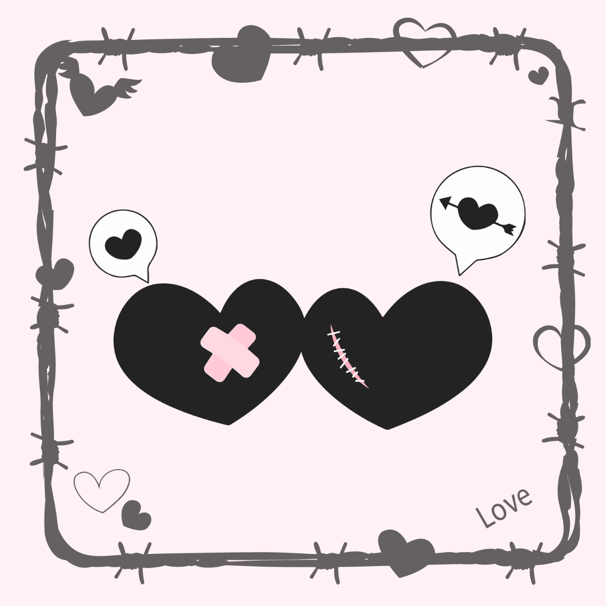 Free Black Valentines Day Vector Template