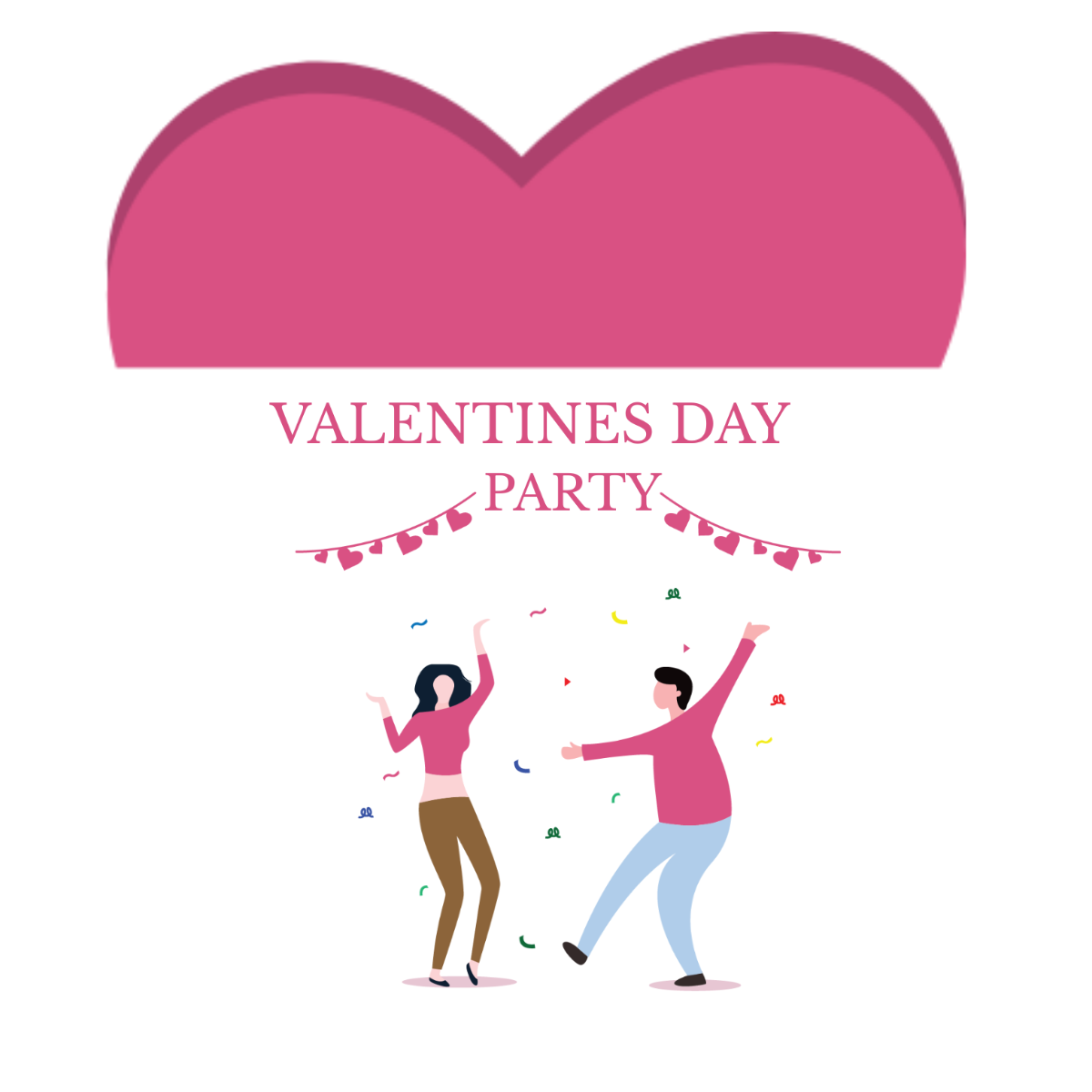 Valentines Day Party Vector Template
