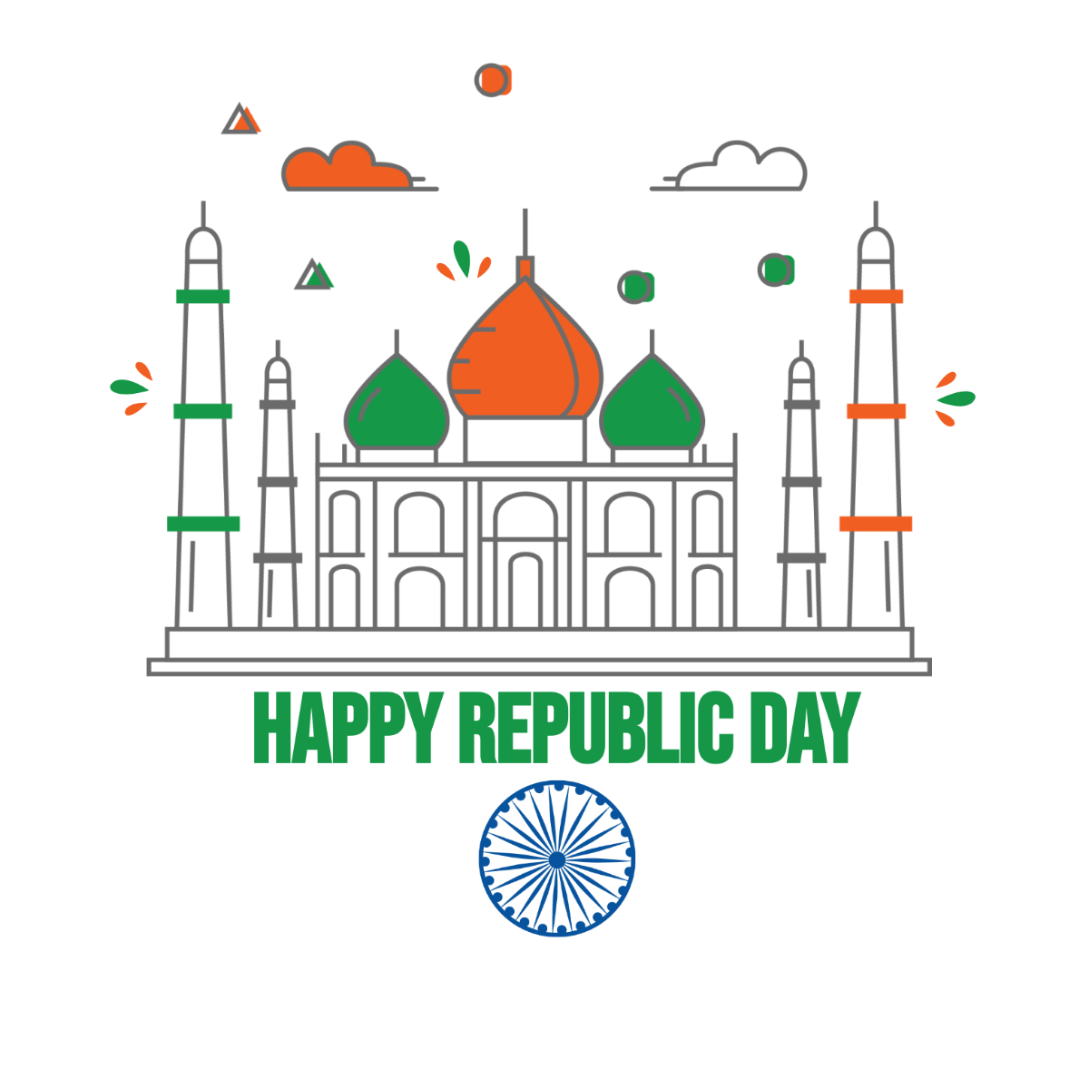 Republic Day Greeting Vector Template