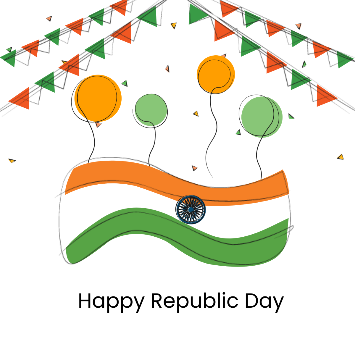 Happy Republic Day Vector Template