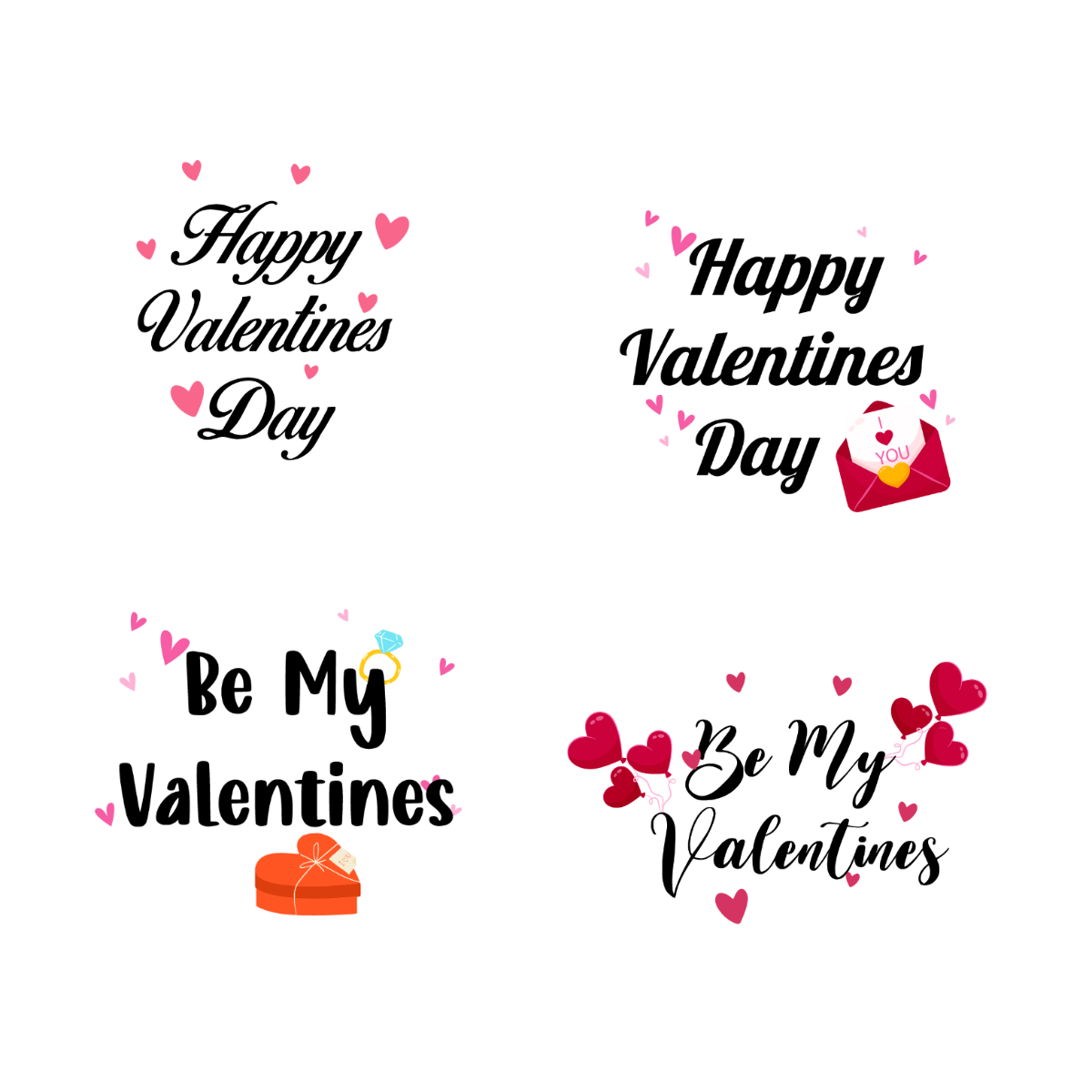Valentines Day Font Vector