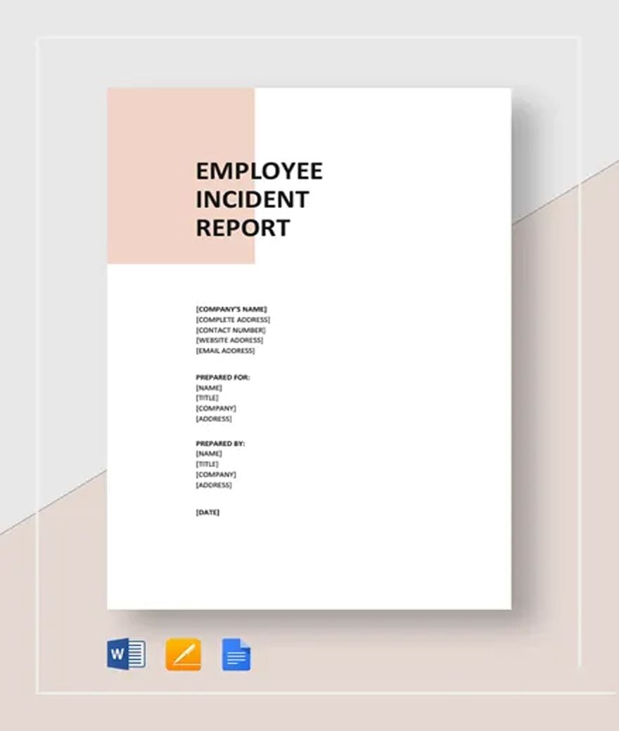 Printable Employee Incident Report Template