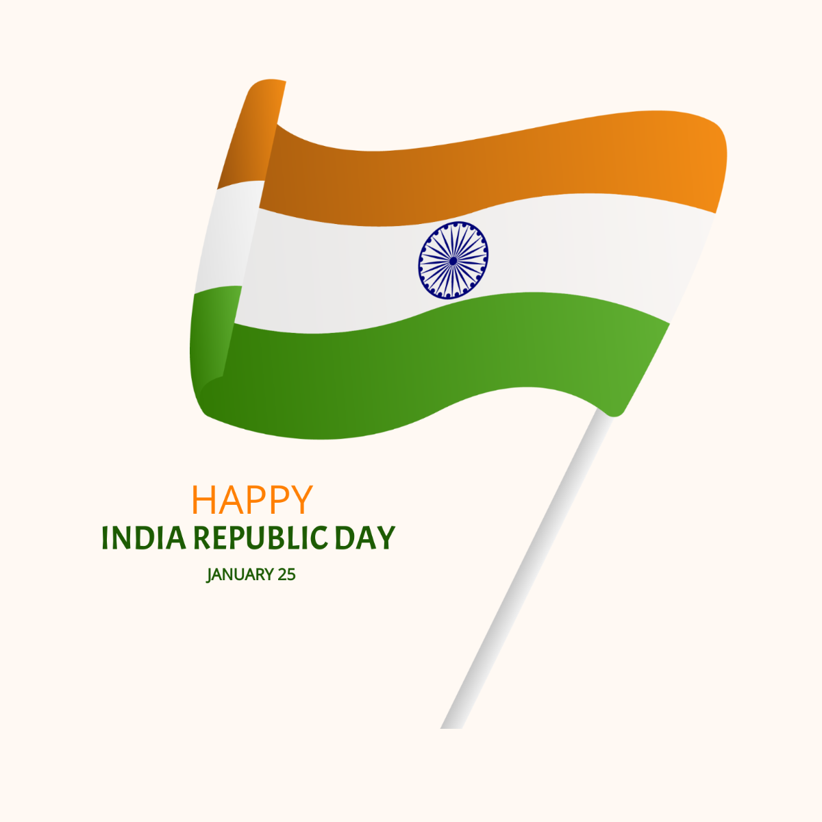 India Republic Day Flag Vector Template