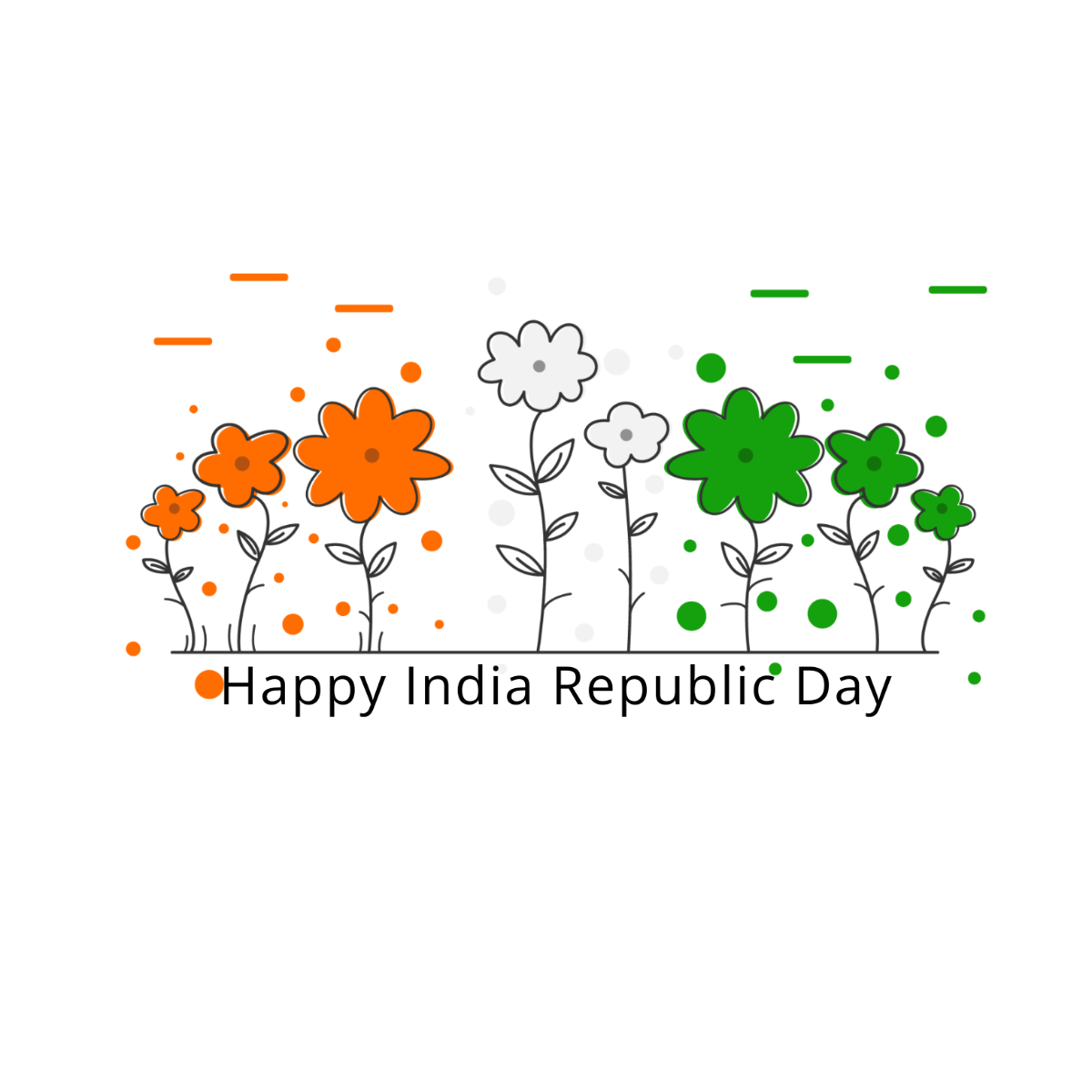 Floral India Republic Day Vector Template