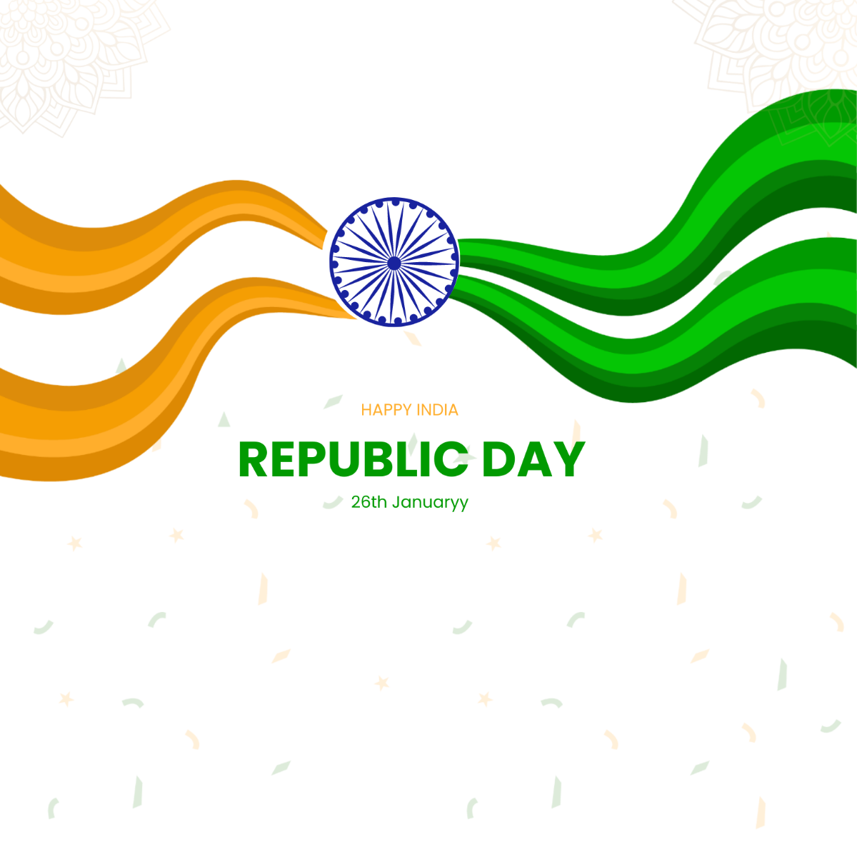 Wavy India Republic Day Vector Template
