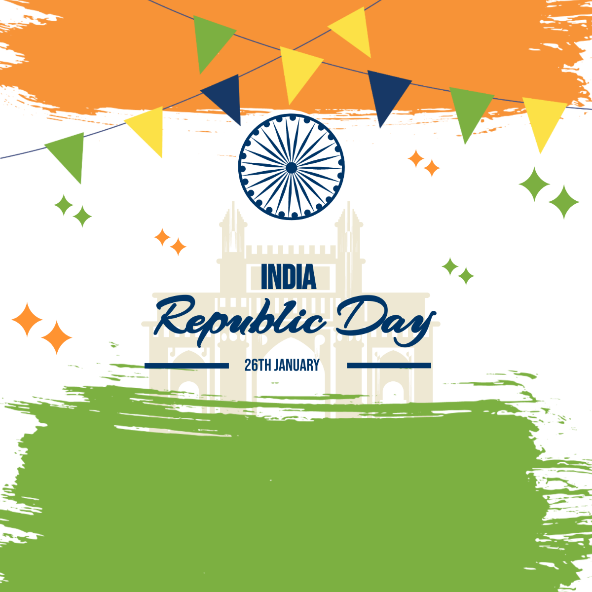 Happy Republic Day Poster Vector Template