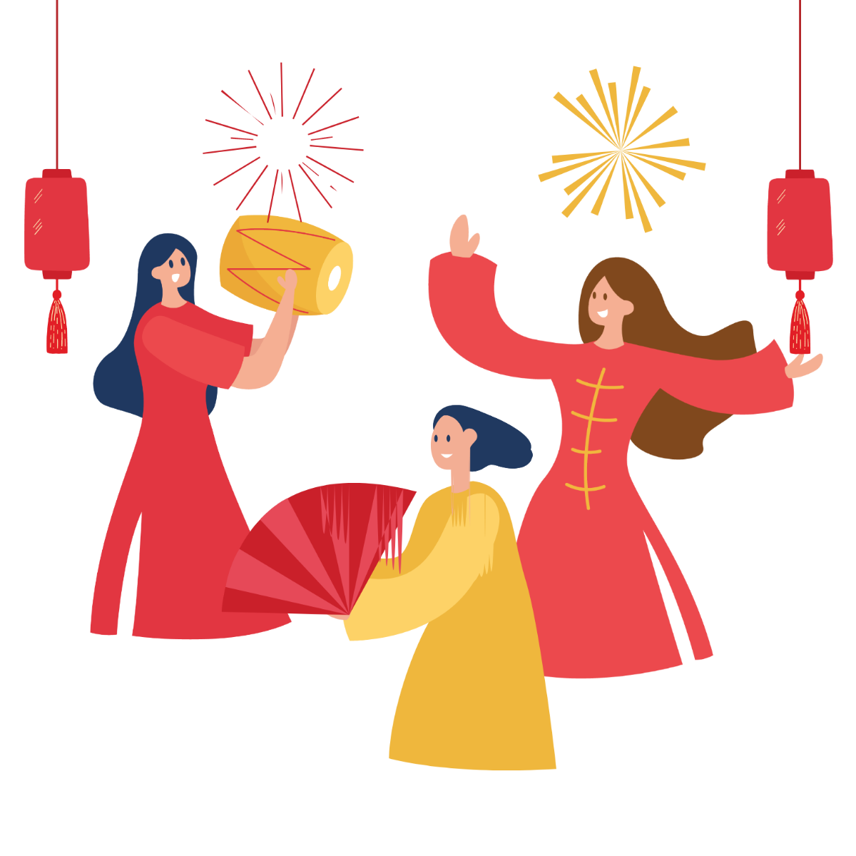 Free Lunar New Year Celebration Vector Template