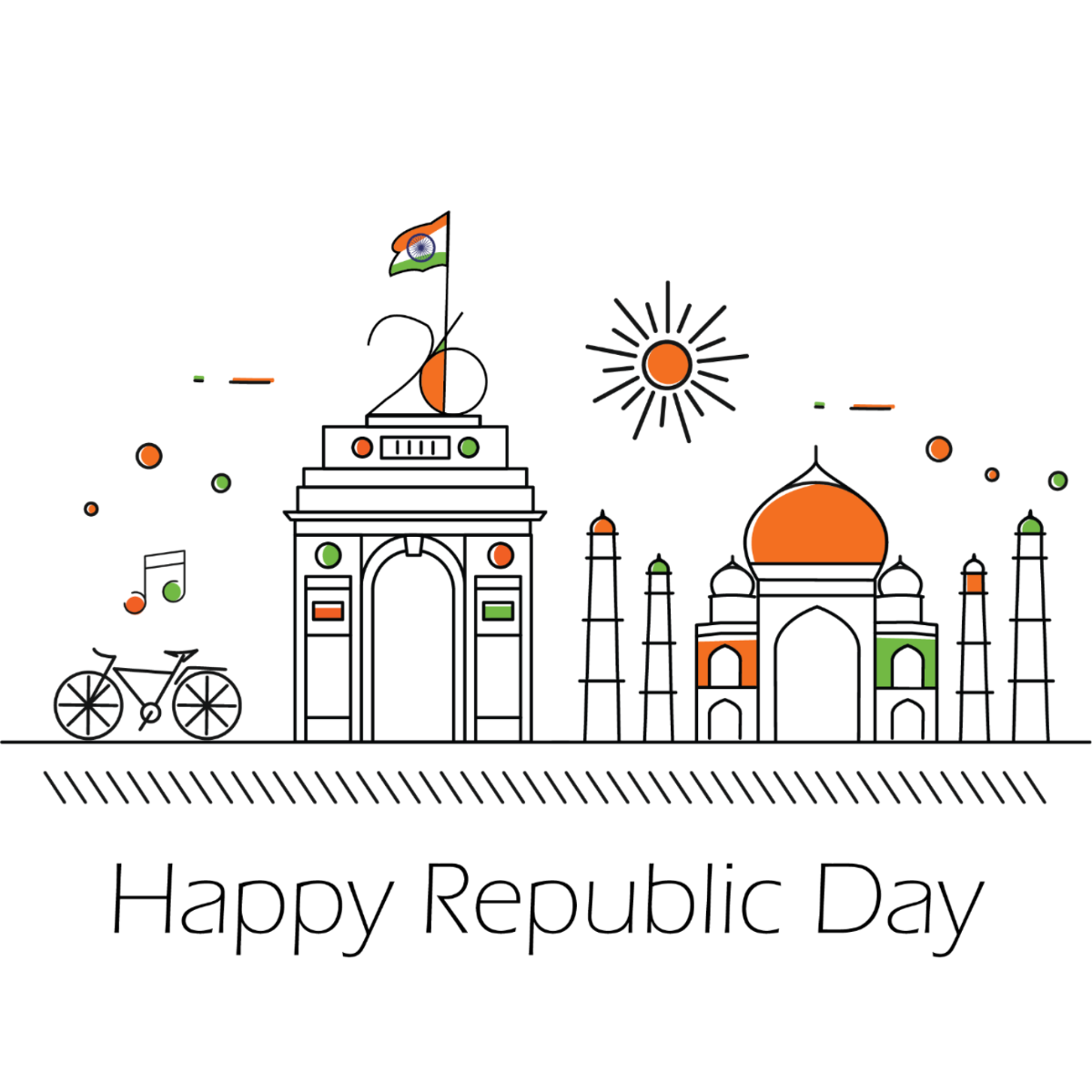 India Republic Day Concept Vector Template