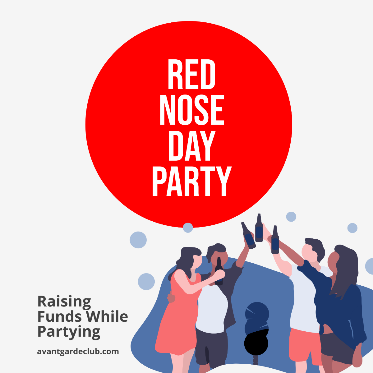 Red Nose Day Party Instagram Post Template